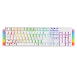 North Shield White RGB Red Switch Beyaz Kablolu Mekanik Oyuncu Klavyesi - North